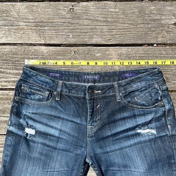 VIGGOS the boyfriend rolled up distress skinny jeans size 9 length 27 rolled up - Picture 9 of 12